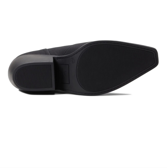 NWOT GBG Los Angeles "Vissa" Black Zipper Ankle Stacked Heel Booties, Sz 7 - Picture 4 of 11